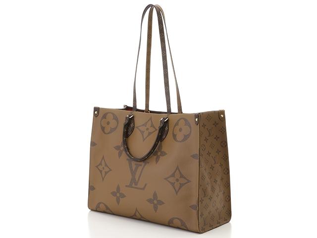 ルイ・ヴィトン LOUIS VUITTON オンザゴーGM ジャイアントモノグラム トートバッグ PVC レザー 茶 2WAY M44576