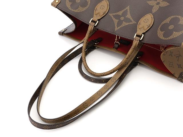 ルイ・ヴィトン LOUIS VUITTON オンザゴーGM ジャイアントモノグラム トートバッグ PVC レザー 茶 2WAY M44576