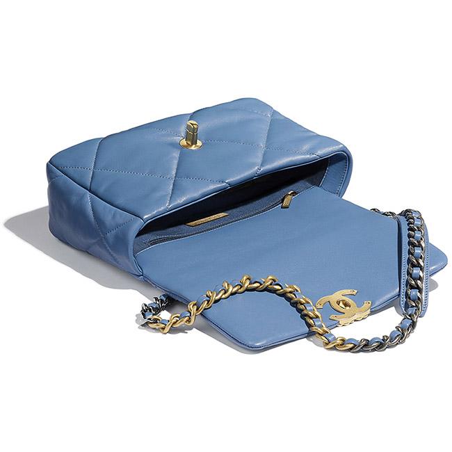 シャネル CHANEL ラムスキン CHANEL19 フラップバッグ ブルーAS1160 B02875 N0902
