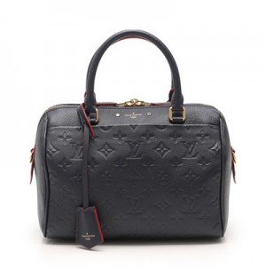 ルイ・ヴィトン LOUIS VUITTON スピーディ バンドリエール 25 モノグラムアンプラント ハンドバッグ レザー ネイビー 2WAY M43501