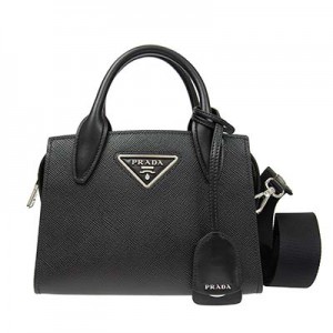 PRADA プラダ モノクローム ショルダー付き 2WAY ハンドバッグ ショルダーバッグ ブラック 1BA269 2ERX F0002
