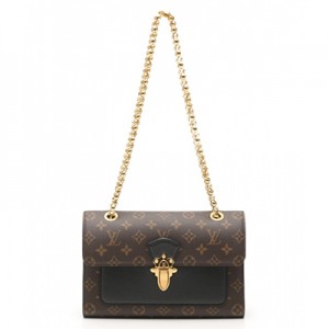 ルイ・ヴィトン LOUIS VUITTON ヴィクトワール モノグラム チェーンショルダーバッグ PVC レザー 茶 黒 M41730