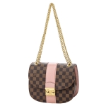 LOUIS VUITTON ルイ ヴィトン ダミエ ワイト チェーンショルダーバッグ アクセサリーポーチ クラッチバッグ セミショルダー N64418