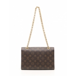 ルイ・ヴィトン LOUIS VUITTON ヴィクトワール モノグラム チェーンショルダーバッグ PVC レザー 茶 黒 M41730