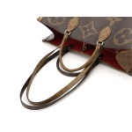 ルイ・ヴィトン LOUIS VUITTON オンザゴーGM ジャイアントモノグラム トートバッグ PVC レザー 茶 2WAY M44576