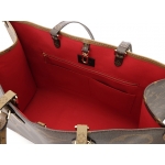 ルイ・ヴィトン LOUIS VUITTON オンザゴーGM ジャイアントモノグラム トートバッグ PVC レザー 茶 2WAY M44576
