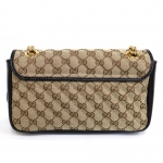 グッチ GUCCI GGマーモントスモールショルダーバック GGキャンバス 2Way レザー ベージュ 黒 443497 HVKEG 8272