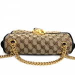 グッチ GUCCI GGマーモントスモールショルダーバック GGキャンバス 2Way レザー ベージュ 黒 443497 HVKEG 8272