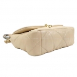 CHANEL シャネル 19 チェーンココマーク 2Way ショルダーバッグ ベージュ ゴートスキン AS1160 シルバー ゴールド金具