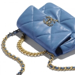 シャネル CHANEL ラムスキン CHANEL19 フラップバッグ ブルーAS1160 B02875 N0902