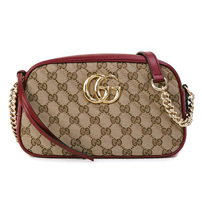 グッチ GUCCI GGマーモント スモール ショルダーバッグ レッド レザー 447632 HVKEG 8561