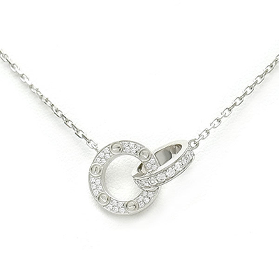 カルティエ ラブ ネックレス パヴェ ダイヤモンド Ref.B7216300　K18WG