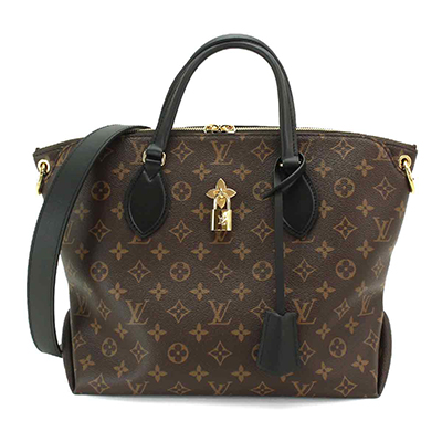 ルイ ヴィトン LOUIS VUITTON モノグラム フラワー ジップド トート MM 2way トート ショルダー バッグ ノワール M44347