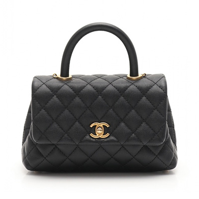 シャネル CHANEL ハンドバッグ ショルダーバッグ マトラッセ ココハンドル 黒 A92990 キャビアスキン ゴールド金具 2WAY レディース