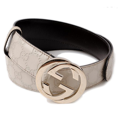 グッチベルト GUCCI ユニセックス GGバックル GGアイボリー ゴールド金具 114876