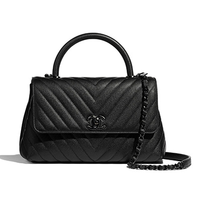 シャネル CHANEL バッグ トップハンドル フラップバッグ ブラック カーフ A92991 B02702 94305