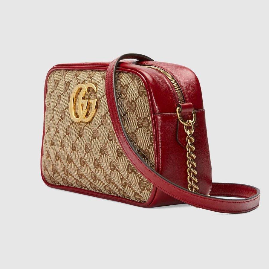 グッチ GUCCI GGマーモント スモール ショルダーバッグ レッド レザー 447632 HVKEG 8561