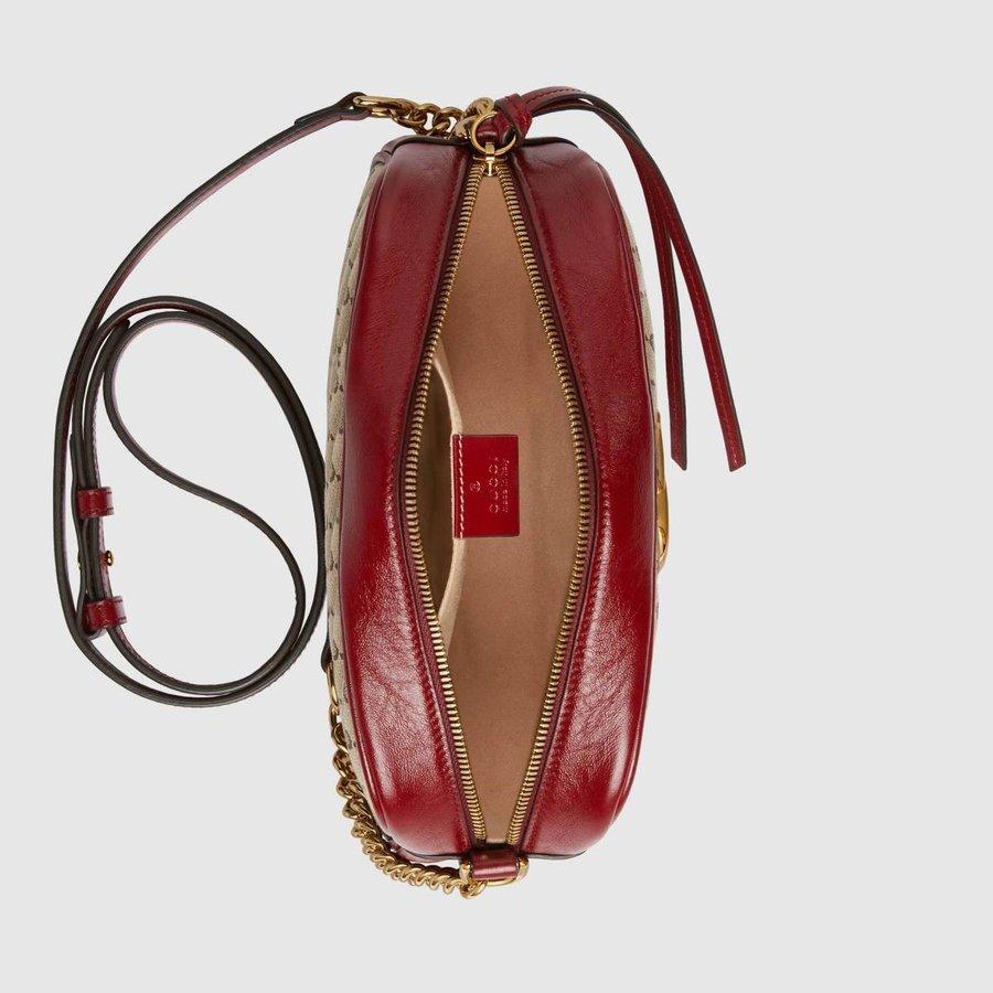 グッチ GUCCI GGマーモント スモール ショルダーバッグ レッド レザー 447632 HVKEG 8561