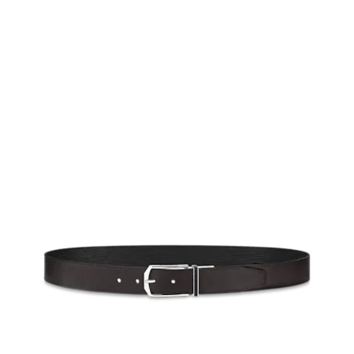 LouisVuitton スレンダー 35MM リバーシブル ベルト 黒 レザー M0128Q