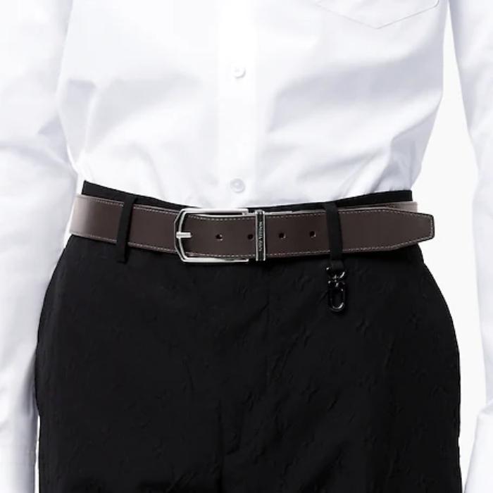 LouisVuitton スレンダー 35MM リバーシブル ベルト 黒 レザー M0128Q