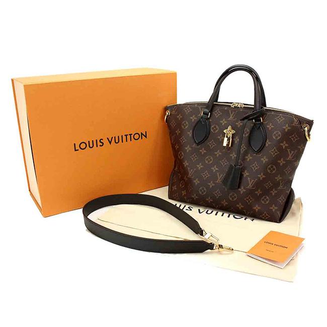 ルイ ヴィトン LOUIS VUITTON モノグラム フラワー ジップド トート MM 2way トート ショルダー バッグ ノワール M44347