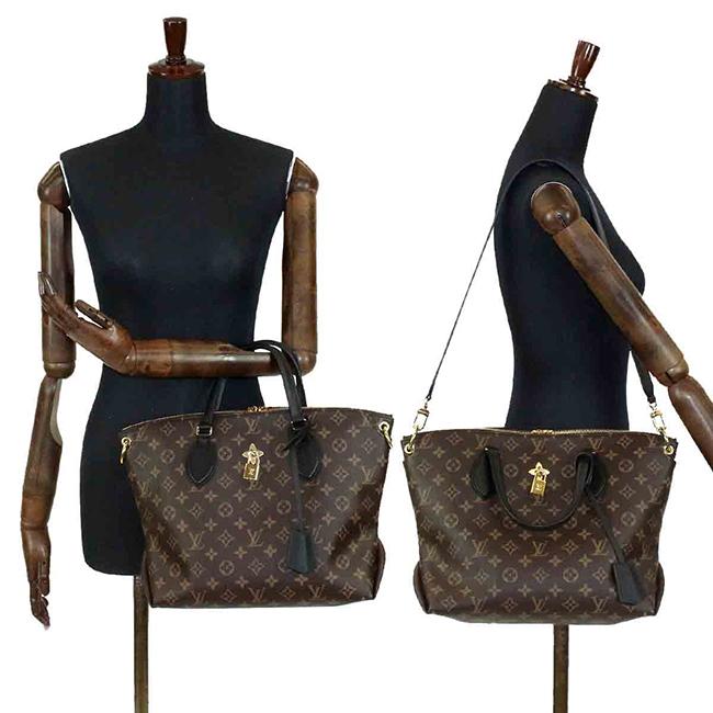 ルイ ヴィトン LOUIS VUITTON モノグラム フラワー ジップド トート MM 2way トート ショルダー バッグ ノワール M44347