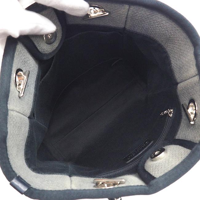 CHANEL  シャネル チェーンショルダーバッグ ドーヴィルライン CCロゴ キャンバス レザー グレー ブラック 黒 ヴィンテージ レディース チェーンバッグ ビジネス 本革 クラシック ブランド バック BAG VINT