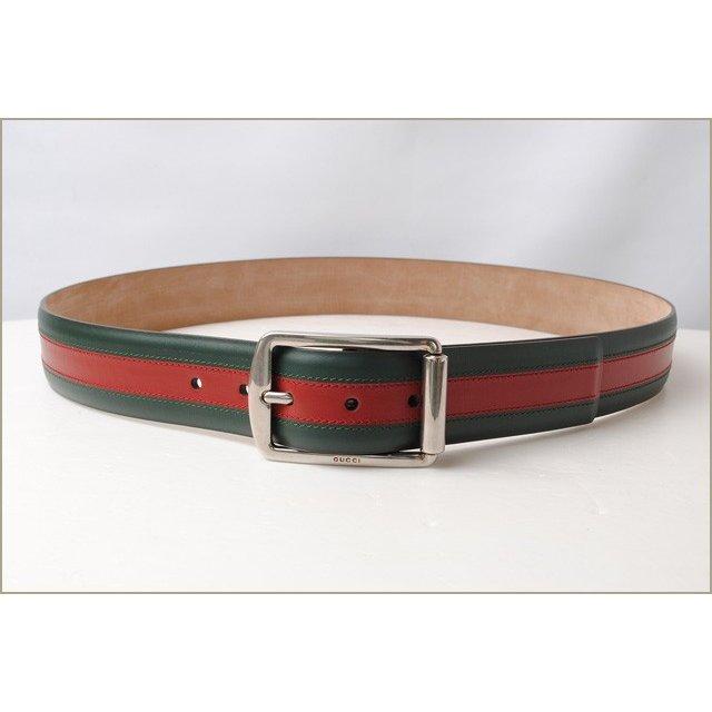 グッチベルト メンズ GUCCI シェリーライン グリーン/レッド レザー 295331 BTT5N 8460