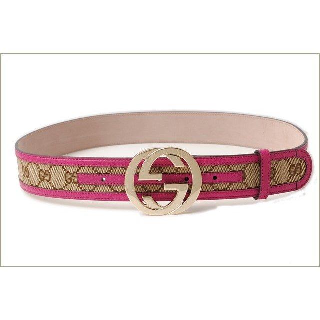 グッチ ベルト ユニセックス GUCCI GGバックル　GGブラウン/ベージュ ピンク　 アパレル アウトレット 114876 FWCGG 8961