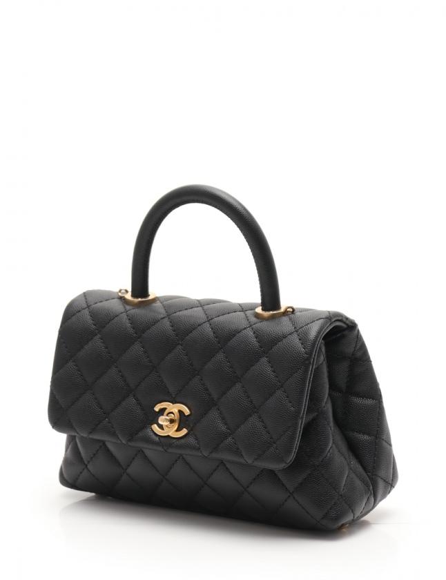 シャネル CHANEL ハンドバッグ ショルダーバッグ マトラッセ ココハンドル 黒 A92990 キャビアスキン ゴールド金具 2WAY レディース