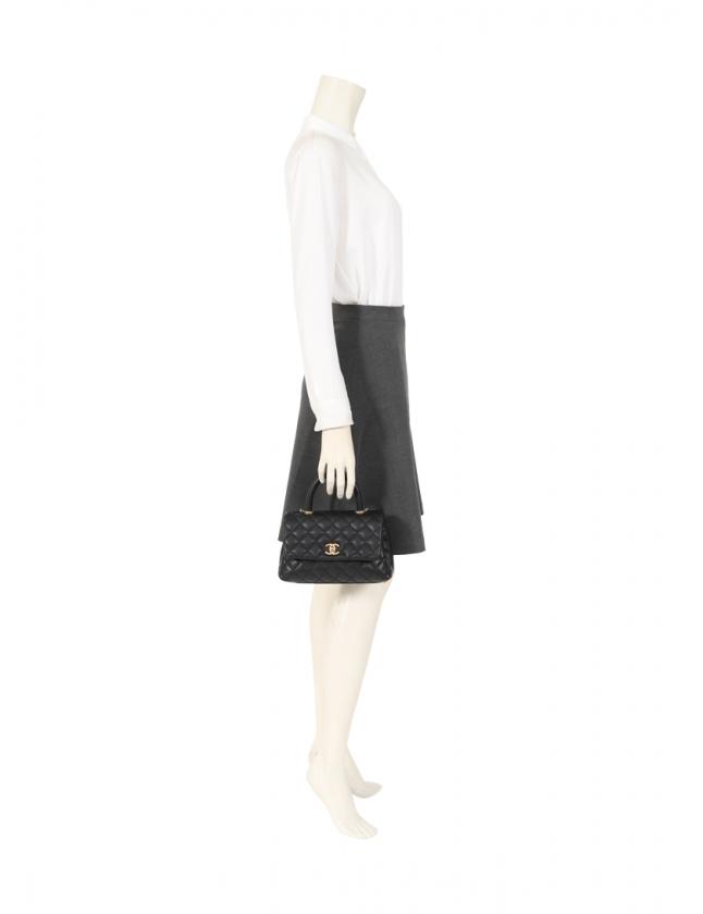 シャネル CHANEL ハンドバッグ ショルダーバッグ マトラッセ ココハンドル 黒 A92990 キャビアスキン ゴールド金具 2WAY レディース