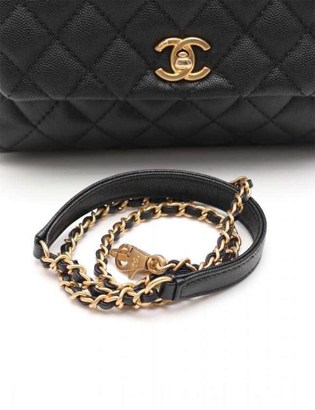 シャネル CHANEL ハンドバッグ ショルダーバッグ マトラッセ ココハンドル 黒 A92990 キャビアスキン ゴールド金具 2WAY レディース