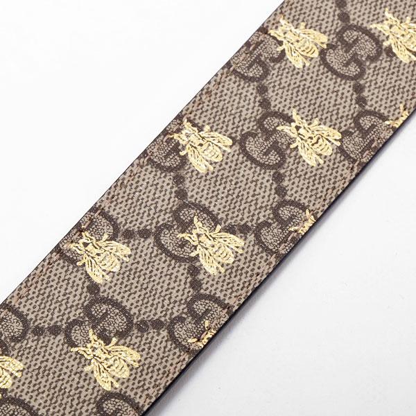 グッチ GUCCI GGスプリームキャンバス ビー（ハチ）レザー バックル ベルト ベージュ×エボニー×ブラック 499661 9F26T 8319