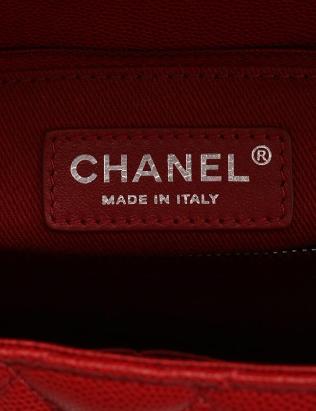 シャネル CHANEL ハンドバッグ ショルダーバッグ マトラッセ ラージ トップハンドル フラップ バッグ 赤 A92992 キャビアスキン 2WAY レディース