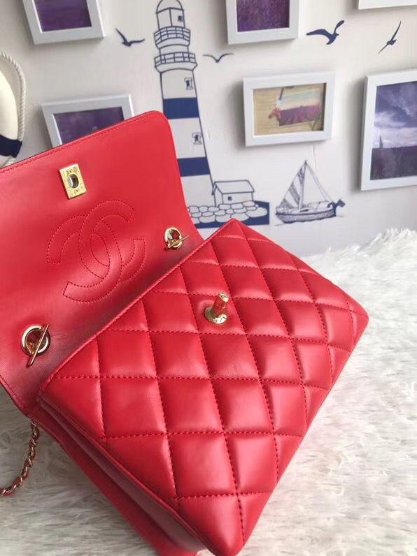 シャネル CHANEL ラムスキン  スモールトップハンドルフラップバッグ A92236 Y60767 N0896