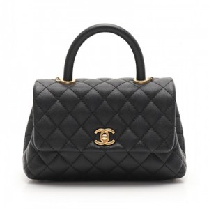 シャネル CHANEL ハンドバッグ ショルダーバッグ マトラッセ ココハンドル 黒 A92990 キャビアスキン ゴールド金具 2WAY レディース
