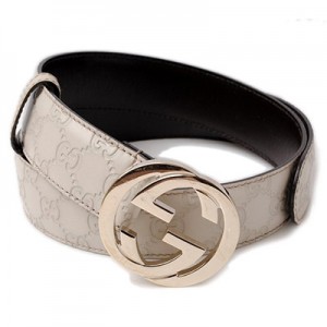 グッチベルト GUCCI ユニセックス GGバックル GGアイボリー ゴールド金具 114876