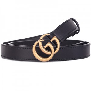 グッチベルト GUCCI レザー ダブルGバックル ベルト Black 409417 AP00T 1000