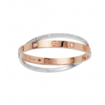 カルティエ LOVE ブレスレット、パヴェダイヤモンド ピンクゴールド、ホワイトゴールド、ダイヤモンド N6039217