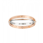 カルティエ LOVE ブレスレット、ダイヤモンド12個  ピンクゴールド、ホワイトゴールド、ダイヤモンド N6039117