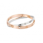 カルティエ LOVE ブレスレット、ダイヤモンド12個  ピンクゴールド、ホワイトゴールド、ダイヤモンド N6039117