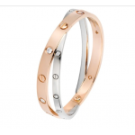 カルティエ LOVE ブレスレット、ダイヤモンド12個  ピンクゴールド、ホワイトゴールド、ダイヤモンド N6039117