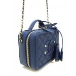 CHANEL (シャネル) ショルダーバッグ美品 スモールバニティケース A93343 ネイビー 2way/チェーンショルダー/シルバー金具 キャビアスキン