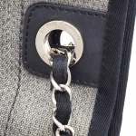 CHANEL  シャネル チェーンショルダーバッグ ドーヴィルライン CCロゴ キャンバス レザー グレー ブラック 黒 ヴィンテージ レディース チェーンバッグ ビジネス 本革 クラシック ブランド バック BAG VINT