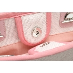  CHANEL シャネル ドーヴィル チェーンショルダー トートバッグ ショルダーバッグ ラフィア レザー ローズクレール ピンク A66939