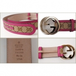 グッチ ベルト ユニセックス GUCCI GGバックル　GGブラウン/ベージュ ピンク　 アパレル アウトレット 114876 FWCGG 8961