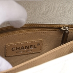 シャネル Vステッチ スモールトップハンドル フラップバッグ キャビアスキン シルバー A92990 CHANEL
