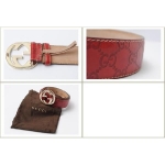 GUCCIグッチ アパレル　ユニセックスベルト インターロッキングGバックル　グッチシマ　ダークレッド　114876 AA61G 214351