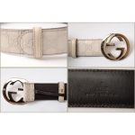 グッチベルト GUCCI ユニセックス GGバックル GGアイボリー ゴールド金具 114876