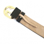 グッチ GUCCI  レザー ベルト インターロッキングG バックル スタッズ開閉式 ブラック＋ゴールド 370543 AP00G 1000